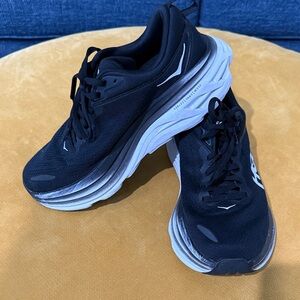 Hoka Black and White Athletic Shoes